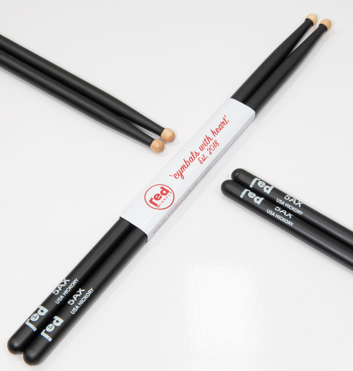 Red Cymbals Drum Sticks Red Drumsticks Colour Series multiple sizes Red Cymbals Colour Series Red & Purple Drumsticks