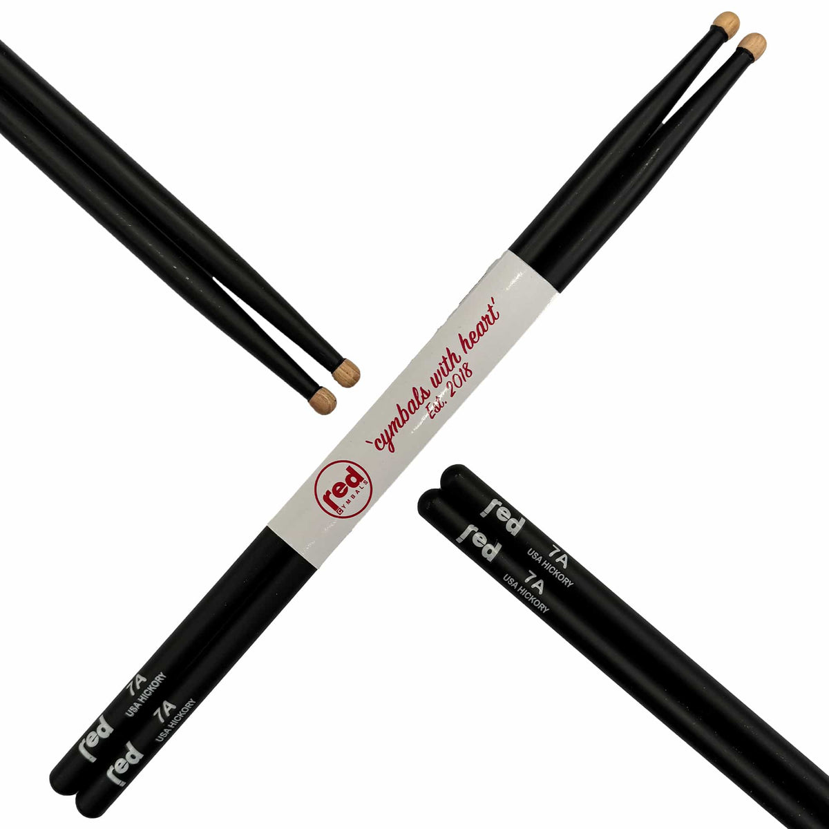 Red Cymbals Drum Sticks Red Drumsticks Colour Series multiple sizes Red Cymbals Colour Series Red & Purple Drumsticks