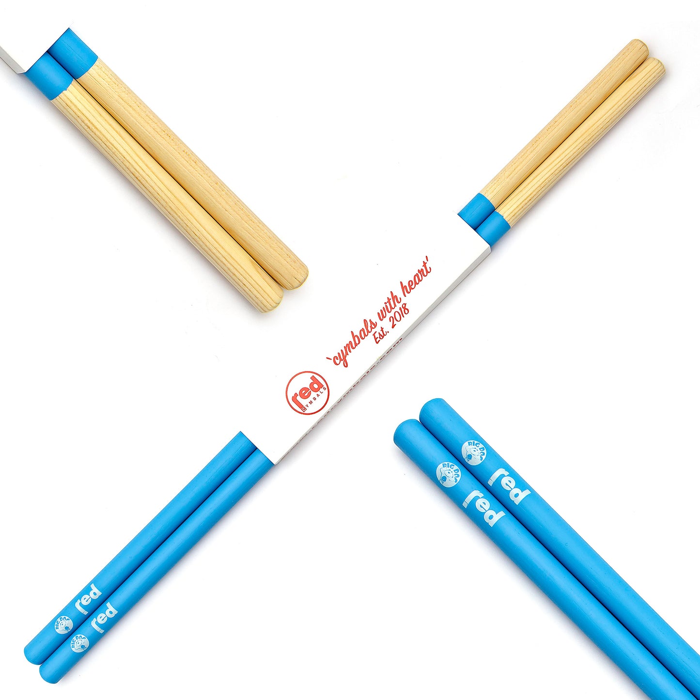 Red Drumsticks Timbale Sticks Blue Series - USA Hickory