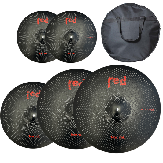 Red Cymbals Low Volume 14/16/18/20 Cymbal Set Black with 20" Bag