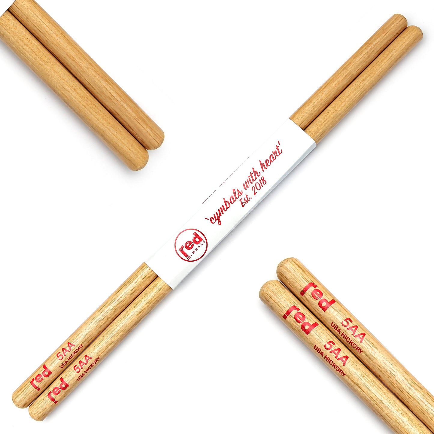Red Drumsticks Double Ended Natural 5AA