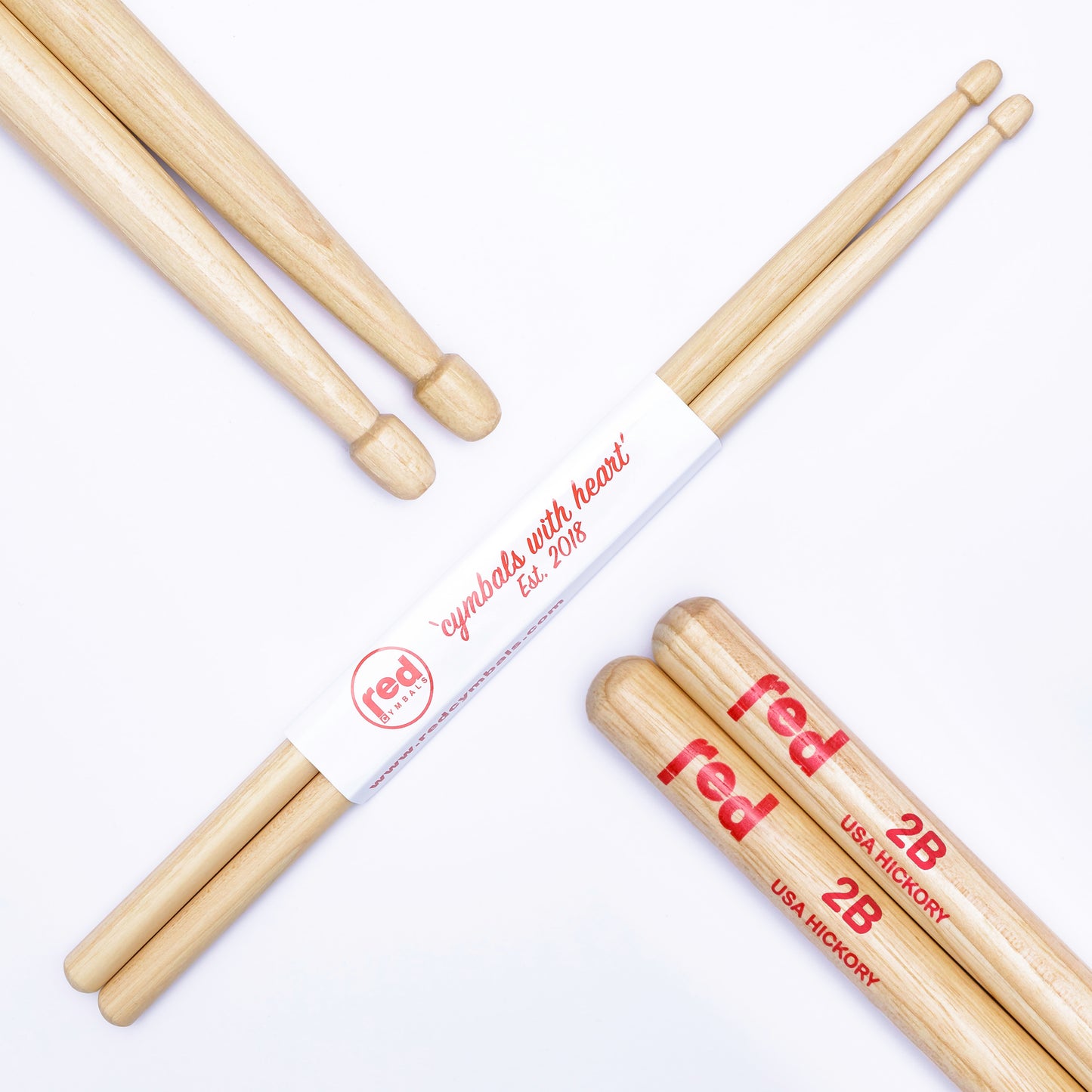 Red Drumsticks Natural Series - USA Hickory
